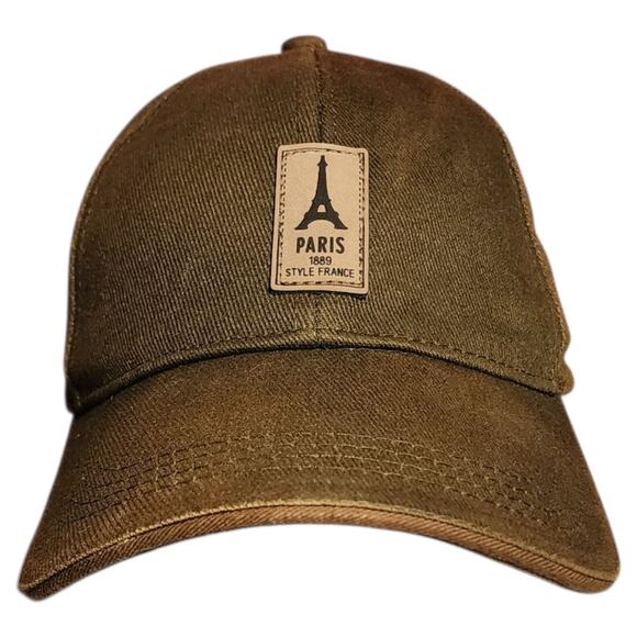 Paris Hat Cap Strap Back B.Ovet One Size France Adjustable Adult Canvas Green - Picture 1 of 5